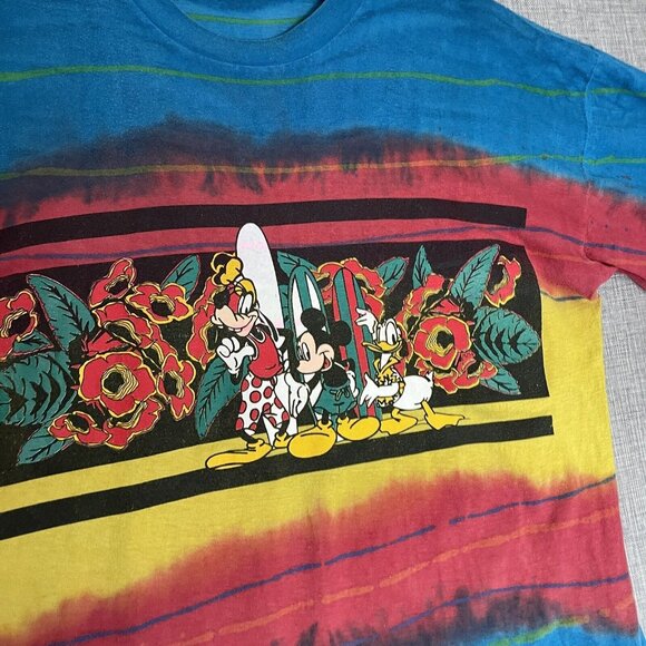 Vintage Disney Unlimited Shirt Men XXL Tie Dye Jem Mickey Goofy Donald Surfboard - Picture 3 of 16